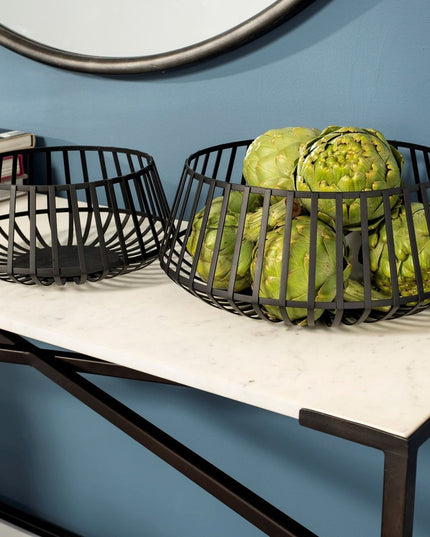 Set of Two Black Metal Decorative Bowl