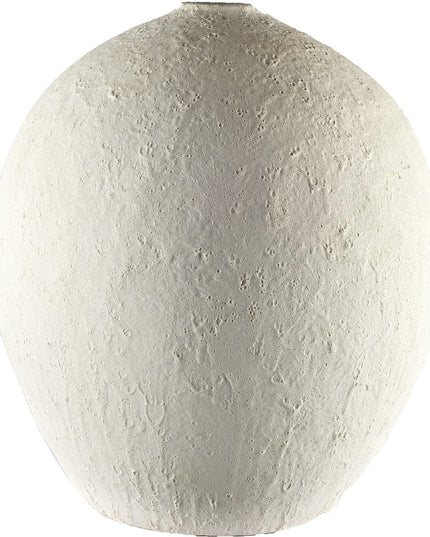 23" White Cylinder Ceramic Floor Vase
