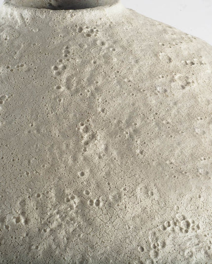 23" White Cylinder Ceramic Floor Vase