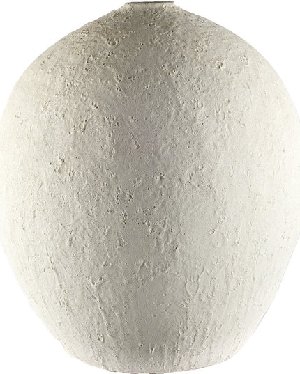 23" White Cylinder Ceramic Floor Vase