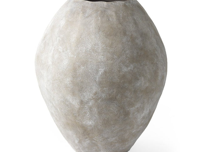 28" Tan Cylinder Ceramic Floor Vase