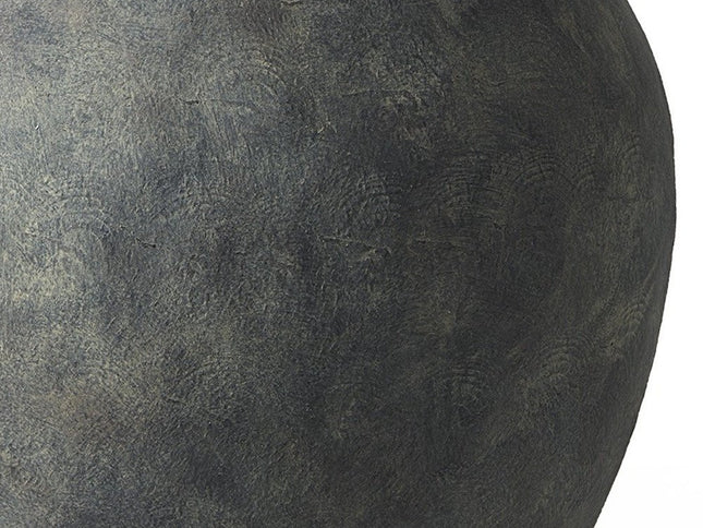 23" Gray Oval Distressed Ceramic Floor Vase