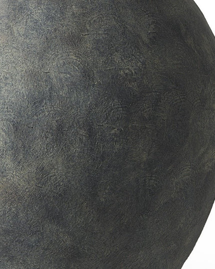 23" Gray Oval Distressed Ceramic Floor Vase