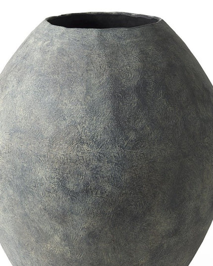 28" Gray Cylinder Ceramic Floor Vase