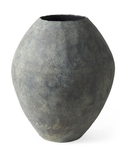 28" Gray Cylinder Ceramic Floor Vase