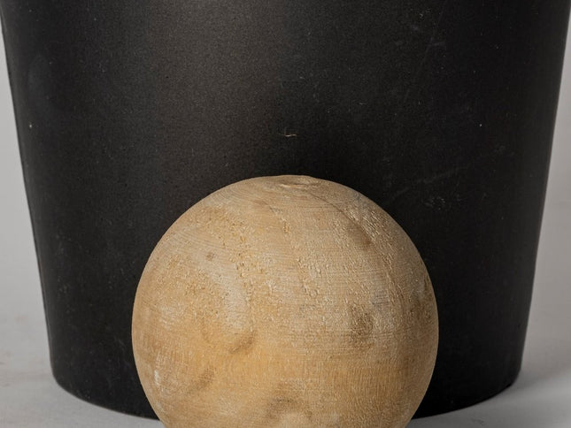 Set of Two Black and Brown Metal Cylindrical Urns