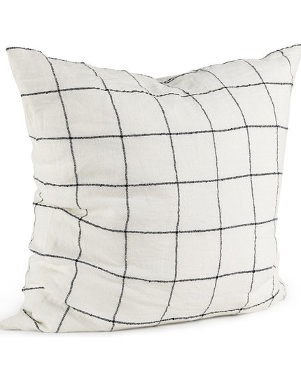 White And Black Grid Square Accent Pillow Cover