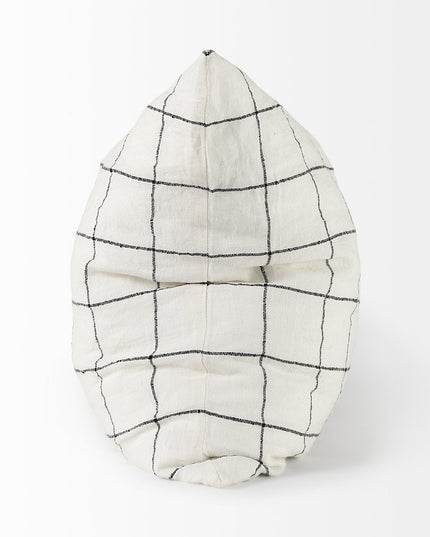 White And Black Grid Square Accent Pillow Cover