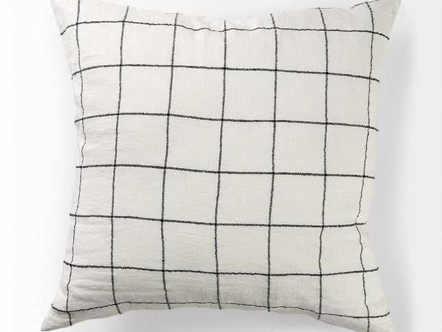 White And Black Grid Square Accent Pillow Cover