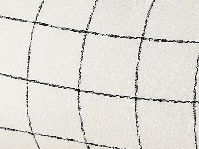White And Black Grid Lumbar Accent Pillow Cover