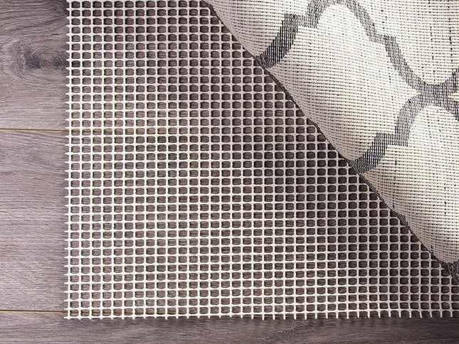 6' x 9' Ivory Striped Weave Non Slip Rug Pad