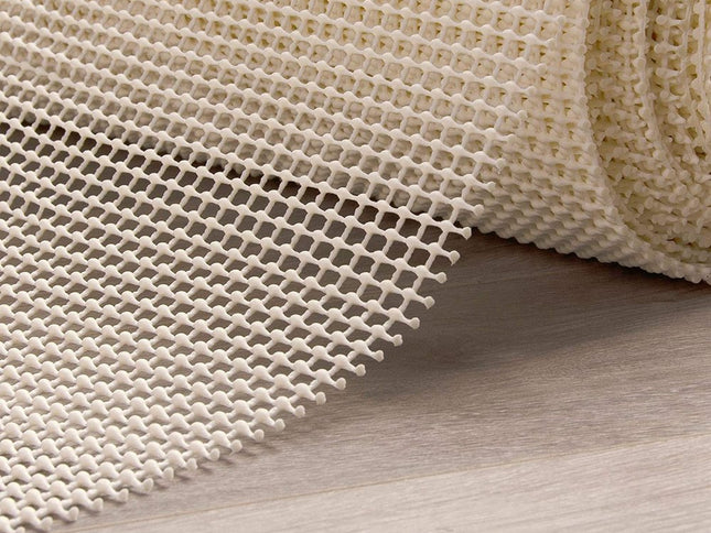 6' x 9' Ivory Striped Weave Non Slip Rug Pad