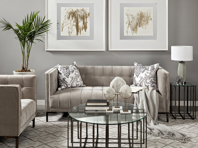 15" Gold and White Metal and Resin Tabletop Sculpture