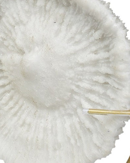 15" Gold and White Metal and Resin Tabletop Sculpture