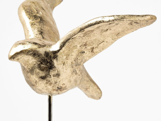 Set Of Three Gold Bird Sculptures