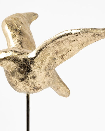 Set Of Three Gold Bird Sculptures