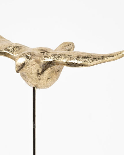 Set Of Three Gold Bird Sculptures