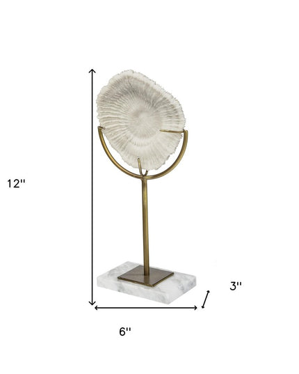 White And Gold Coastal Sculpture