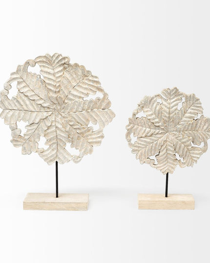 Petite Wood And Metal Floral Decor Piece