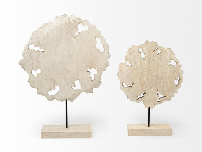 Petite Wood And Metal Floral Decor Piece