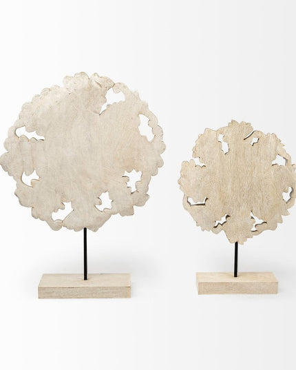 Petite Wood And Metal Floral Decor Piece