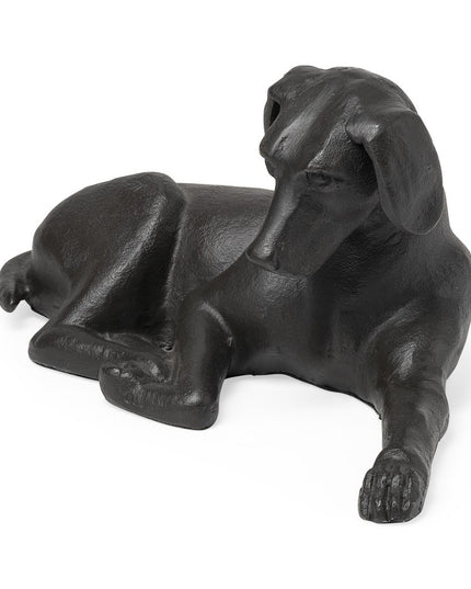 Black Metal Labrador Dog Sculpture