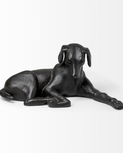 Black Metal Labrador Dog Sculpture