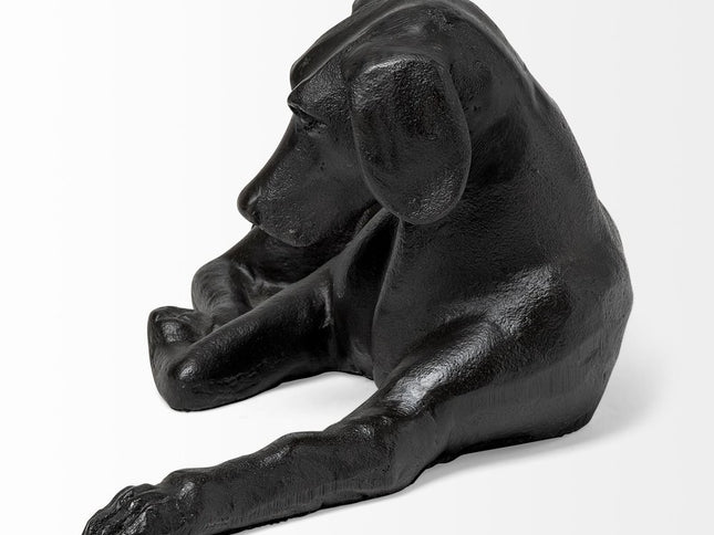 Black Metal Labrador Dog Sculpture