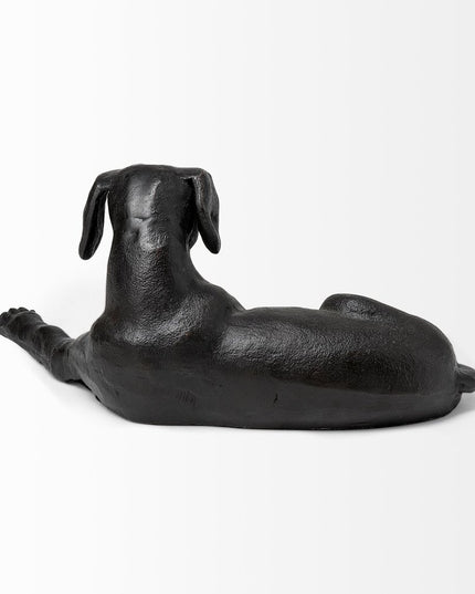 Black Metal Labrador Dog Sculpture