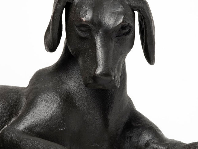 Black Metal Labrador Dog Sculpture