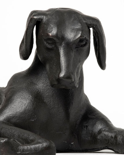Black Metal Labrador Dog Sculpture