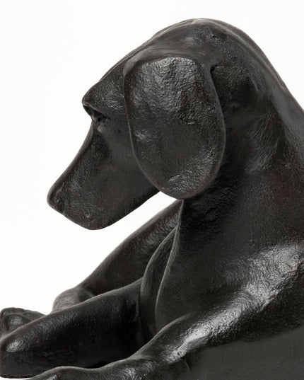 Black Metal Labrador Dog Sculpture