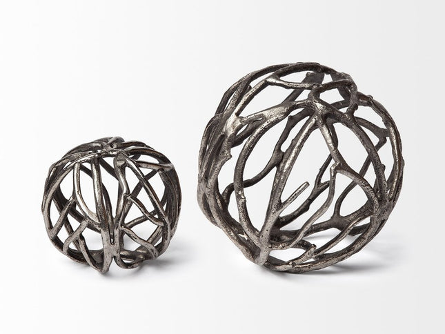 Silver Metal Tree Branch Sculpture