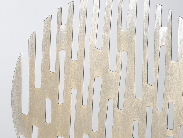 17" Antiqued Gold Round Disc Metal Tabletop Sculpture