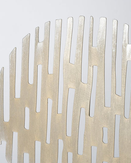 17" Antiqued Gold Round Disc Metal Tabletop Sculpture