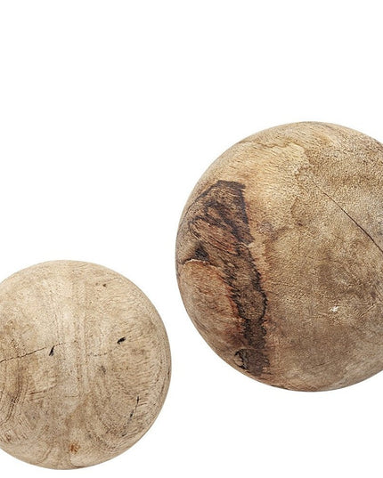 Set Of Three Wooden Spheres