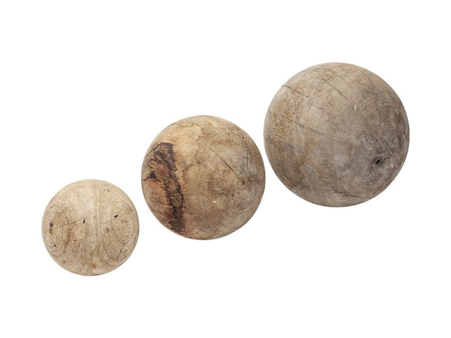 Set Of Three Wooden Spheres