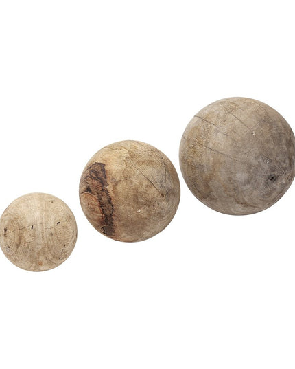 Set Of Three Wooden Spheres