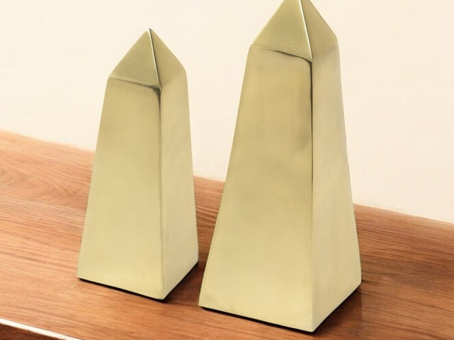 Set of Two 11" Gold Metal Tabletop Sculpture