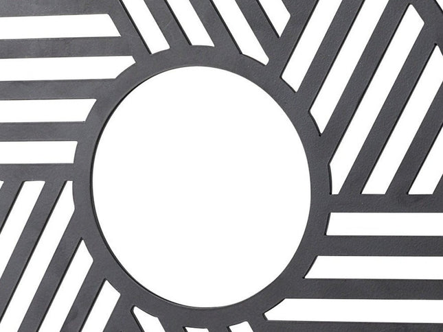 Black Metal Round Geometric Sculpture