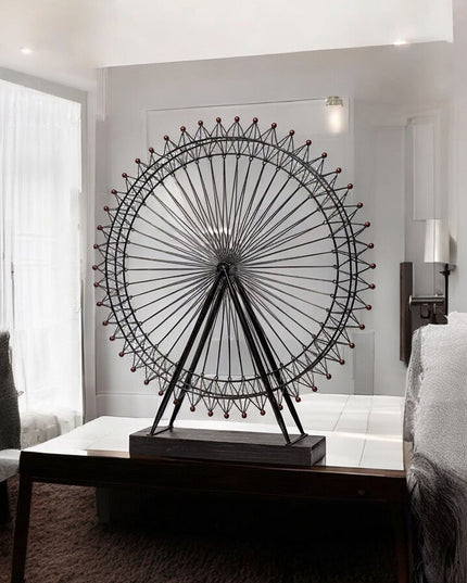 Metal And Wood London Eye Moveable Sculpture