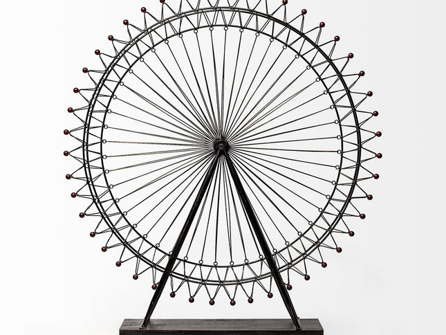 Metal And Wood London Eye Moveable Sculpture