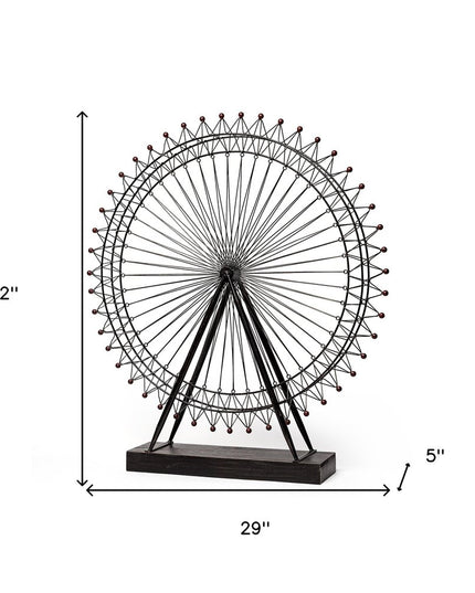 Metal And Wood London Eye Moveable Sculpture