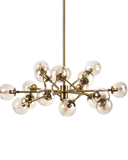 Gold Metal Eighteen Bulb Hanging Chandelier