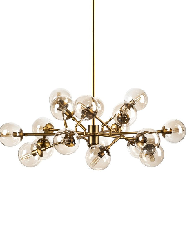 Gold Metal Eighteen Bulb Hanging Chandelier