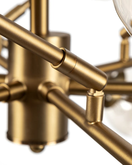 Gold Metal Eighteen Bulb Hanging Chandelier