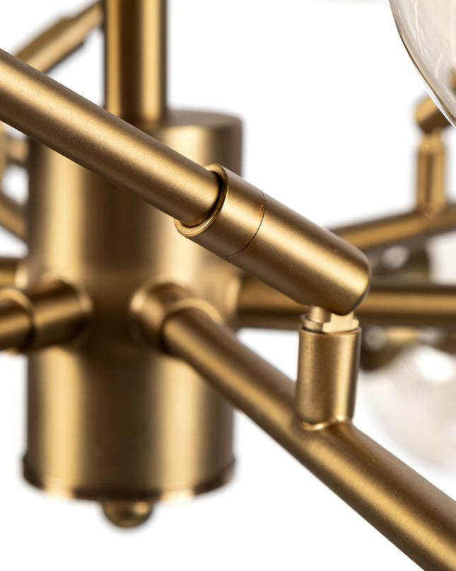 Gold Metal Eighteen Bulb Hanging Chandelier