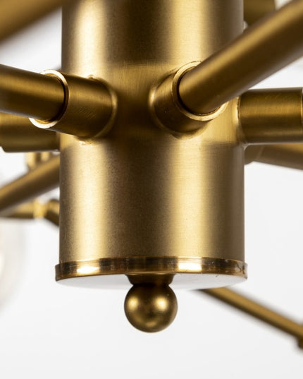 Gold Metal Eighteen Bulb Hanging Chandelier