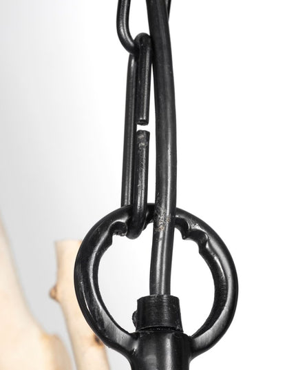 Wood And Metal Starburst Six Bulb Hanging Light