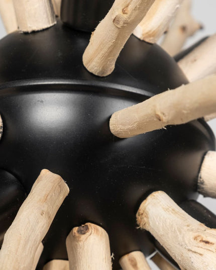 Wood And Metal Starburst Six Bulb Hanging Light